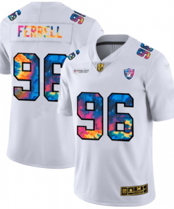 Las Vegas Raiders #96 Clelin Ferrell White Nike Multi-Color 2020 NFL Crucial Catch Limited NFL Jersey
