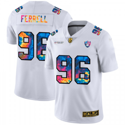 Las Vegas Raiders #96 Clelin Ferrell White Nike Multi-Color 2020 NFL Crucial Catch Limited NFL Jersey