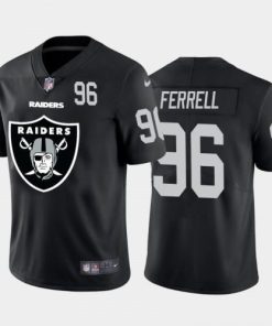 Las Vegas Raiders #96 Clelin Ferrell Black Nike Big Team Logo Player Vapor Limited NFL Jersey