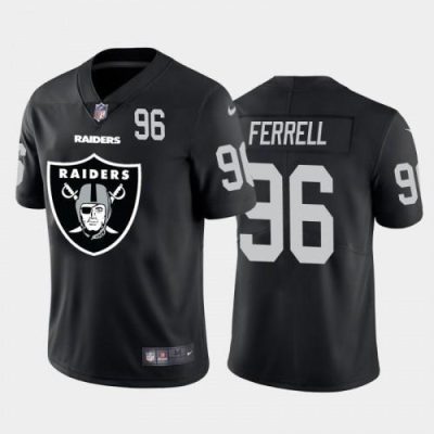 Las Vegas Raiders #96 Clelin Ferrell Black Nike Big Team Logo Player Vapor Limited NFL Jersey