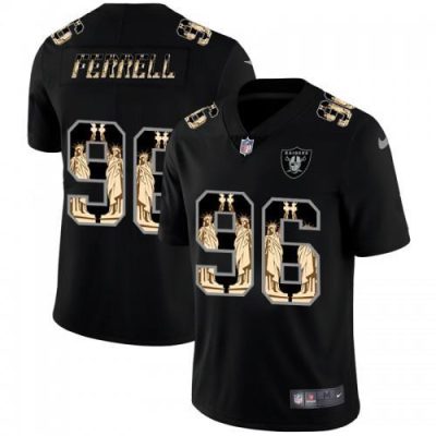 Las Vegas Raiders #96 Clelin Ferrell Carbon Black Vapor Statue Of Liberty Limited NFL Jersey