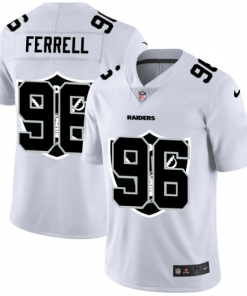 Las Vegas Raiders #96 Clelin Ferrell White Nike Team Logo Dual Overlap Limited NFL Jersey