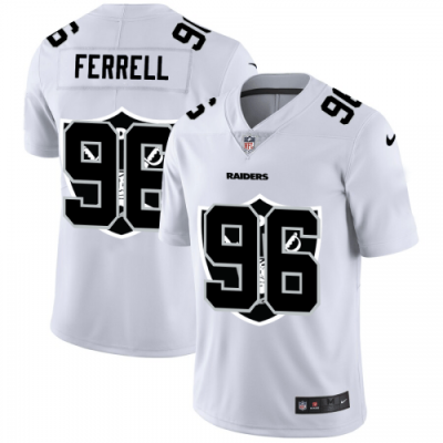 Las Vegas Raiders #96 Clelin Ferrell White Nike Team Logo Dual Overlap Limited NFL Jersey