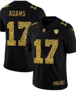 Las Vegas Raiders #17 Davante Adams Nike Leopard Print Fashion Vapor Limited NFL Jersey Black
