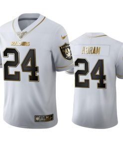 Las Vegas Raiders #24 Johnathan Abram Nike White Golden Edition Vapor Limited NFL 100 Jersey