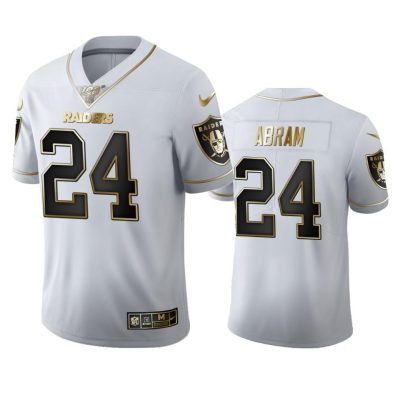 Las Vegas Raiders #24 Johnathan Abram Nike White Golden Edition Vapor Limited NFL 100 Jersey