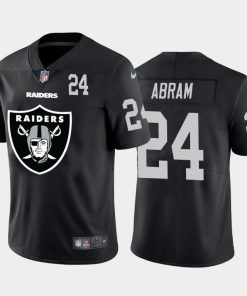 Las Vegas Raiders #24 Johnathan Abram Black Nike Big Team Logo Player Vapor Limited NFL Jersey