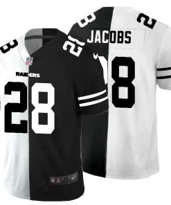 Las Vegas Raiders #28 Josh Jacobs Black V White Peace Split Nike Vapor Untouchable Limited NFL Jersey