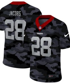 Las Vegas Raiders #28 Josh Jacobs Nike 2020 Black CAMO Vapor Untouchable Limited Stitched NFL Jersey