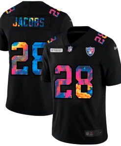 Las Vegas Raiders #28 Josh Jacobs Nike Multi-Color Black 2020 NFL Crucial Catch Vapor Untouchable Limited Jersey