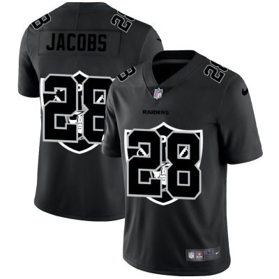 Las Vegas Raiders #28 Josh Jacobs Nike Team Logo Dual Overlap Limited NFL Jersey Black