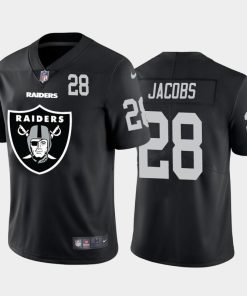Las Vegas Raiders #28 Josh Jacobs Black Nike Big Team Logo Player Vapor Limited NFL Jersey