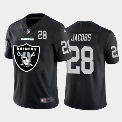 Las Vegas Raiders #28 Josh Jacobs Black Nike Big Team Logo Player Vapor Limited NFL Jersey