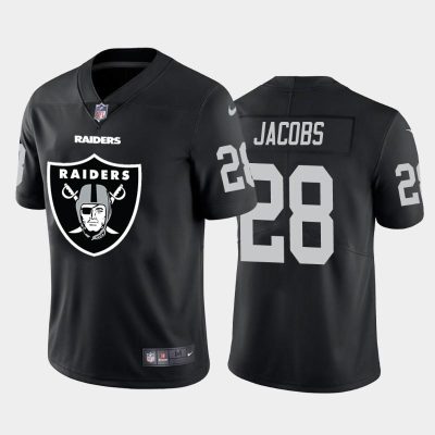 Las Vegas Raiders #28 Josh Jacobs Black Nike Big Team Logo Vapor Limited NFL Jersey