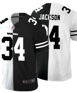 Las Vegas Raiders #34 Bo Jackson Black V White Peace Split Nike Vapor Untouchable Limited NFL Jersey