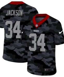 Las Vegas Raiders #34 Bo Jackson Nike 2020 Black CAMO Vapor Untouchable Limited Stitched NFL Jersey