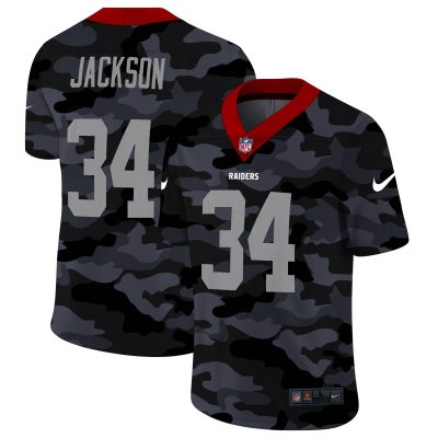 Las Vegas Raiders #34 Bo Jackson Nike 2020 Black CAMO Vapor Untouchable Limited Stitched NFL Jersey