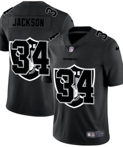 Las Vegas Raiders #34 Bo Jackson Nike Team Logo Dual Overlap Limited NFL Jersey Black