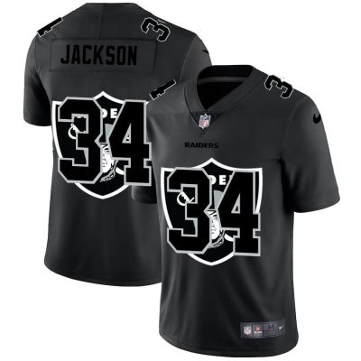 Las Vegas Raiders #34 Bo Jackson Nike Team Logo Dual Overlap Limited NFL Jersey Black