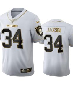 Las Vegas Raiders #34 Bo Jackson Nike White Golden Edition Vapor Limited NFL 100 Jersey