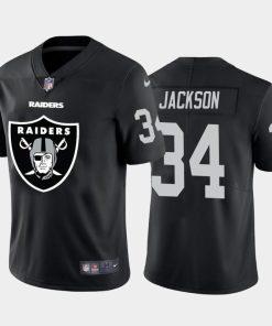 Las Vegas Raiders #34 Bo Jackson Black Nike Big Team Logo Vapor Limited NFL Jersey