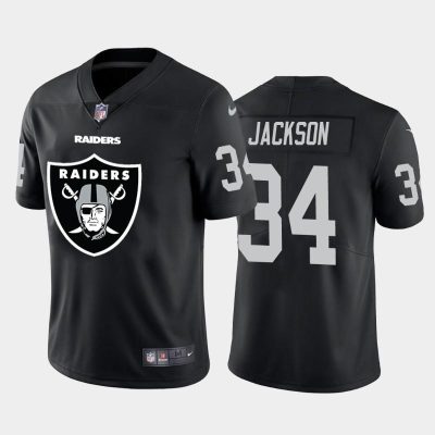 Las Vegas Raiders #34 Bo Jackson Black Nike Big Team Logo Vapor Limited NFL Jersey