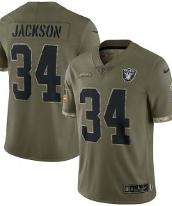 Las Vegas Raiders #34 Bo Jackson Nike 2022 Salute To Service Limited Jersey - Olive