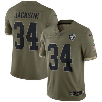 Las Vegas Raiders #34 Bo Jackson Nike 2022 Salute To Service Limited Jersey - Olive