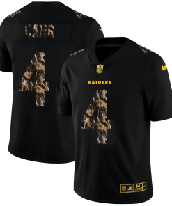 Las Vegas Raiders #4 Derek Carr Black Nike Flocked Lightning Vapor Limited NFL Jersey