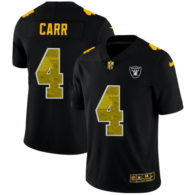 Las Vegas Raiders #4 Derek Carr Black Nike Golden Sequin Vapor Limited NFL Jersey