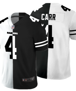 Las Vegas Raiders #4 Derek Carr Black V White Peace Split Nike Vapor Untouchable Limited NFL Jersey