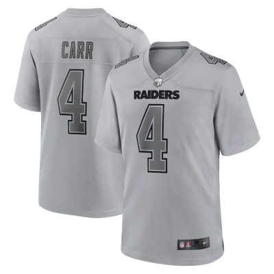 Las Vegas Raiders #4 Derek Carr Gray Atmosphere Fashion Game Jersey