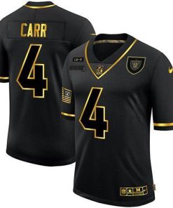 Las Vegas Raiders #4 Derek Carr Nike 2020 Salute To Service Golden Limited NFL Jersey Black