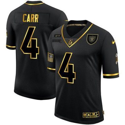 Las Vegas Raiders #4 Derek Carr Nike 2020 Salute To Service Golden Limited NFL Jersey Black