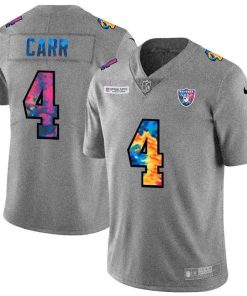 Las Vegas Raiders #4 Derek Carr Nike Multi-Color 2020 NFL Crucial Catch NFL Jersey Greyheather
