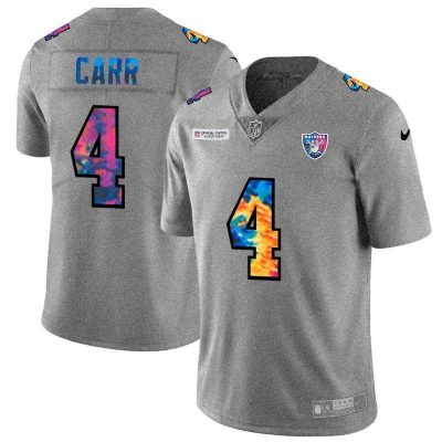 Las Vegas Raiders #4 Derek Carr Nike Multi-Color 2020 NFL Crucial Catch NFL Jersey Greyheather