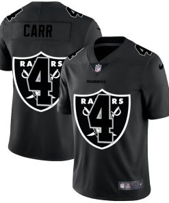 Las Vegas Raiders #4 Derek Carr Nike Team Logo Dual Overlap Limited NFL Jersey Black