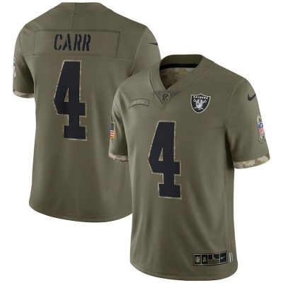 Las Vegas Raiders #4 Derek Carr Nike 2022 Salute To Service Limited Jersey - Olive