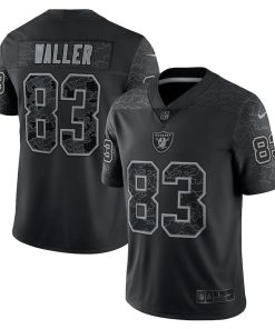 Las Vegas Raiders #83 Darren Waller Black Nike NFL Black Reflective Limited Jersey