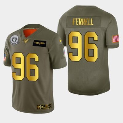 Las Vegas Raiders #96 Clelin Ferrell Nike Olive Gold 2019 Salute to Service Limited NFL 100 Jersey
