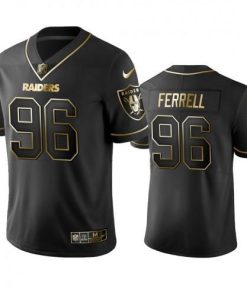 Las Vegas Raiders #96 Clelin Ferrell Stitched NFL Vapor Untouchable Limited Black Golden Jersey