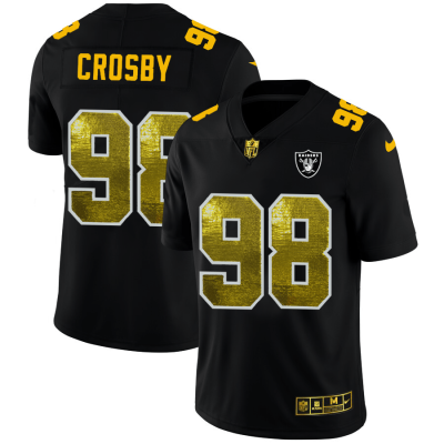 Las Vegas Raiders #98 Maxx Crosby Black Nike Golden Sequin Vapor Limited NFL Jersey