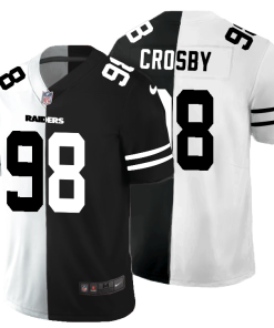 Las Vegas Raiders #98 Maxx Crosby Black V White Peace Split Nike Vapor Untouchable Limited NFL Jersey