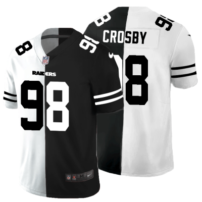 Las Vegas Raiders #98 Maxx Crosby Black V White Peace Split Nike Vapor Untouchable Limited NFL Jersey
