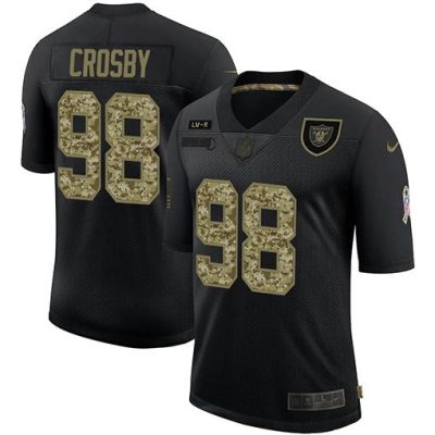Las Vegas Raiders #98 Maxx Crosby Nike 2020 Salute To Service Camo Limited NFL Jersey Black