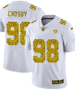 Las Vegas Raiders #98 Maxx Crosby Nike Flocked Leopard Print Vapor Limited NFL Jersey White