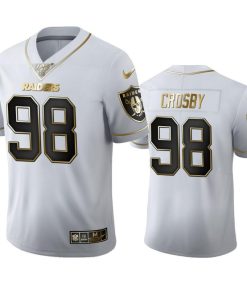 Las Vegas Raiders #98 Maxx Crosby Nike White Golden Edition Vapor Limited NFL 100 Jersey
