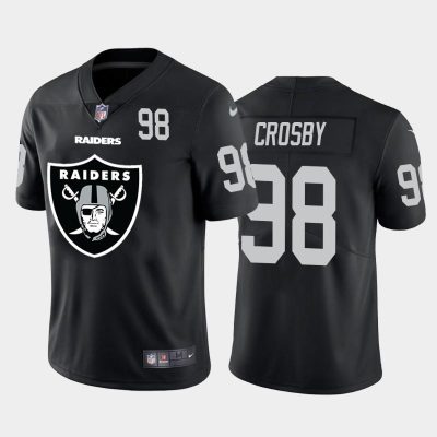 Las Vegas Raiders #98 Maxx Crosby Black Nike Big Team Logo Player Vapor Limited NFL Jersey