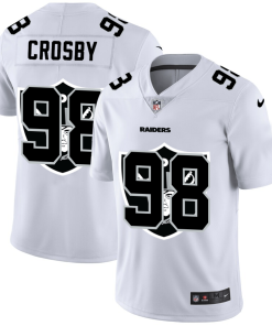 Las Vegas Raiders #98 Maxx Crosby White Nike Team Logo Dual Overlap Limited NFL Jersey