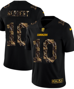 Los Angeles Chargers #10 Justin Herbert Black Nike Flocked Lightning Vapor Limited NFL Jersey
